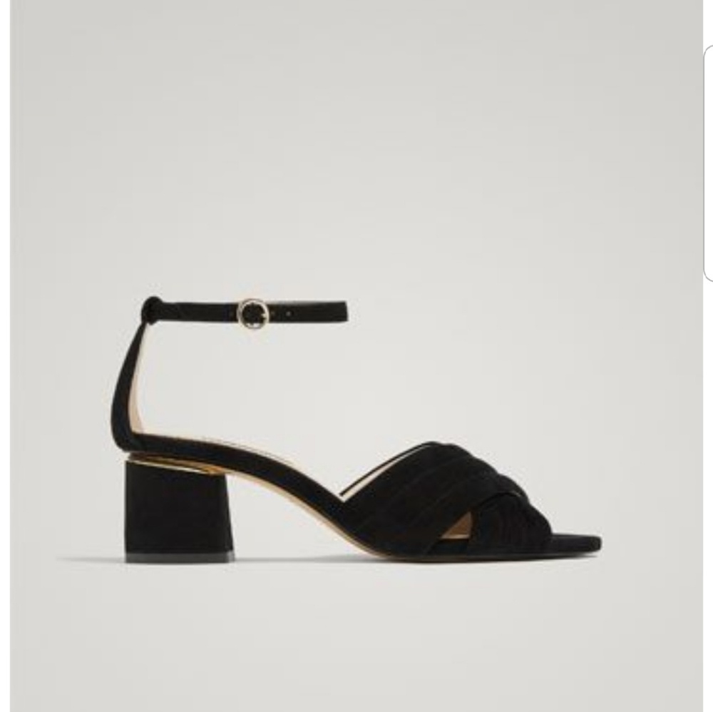 Massimo Dutti Low Heel Criss Cross Leather Sandals